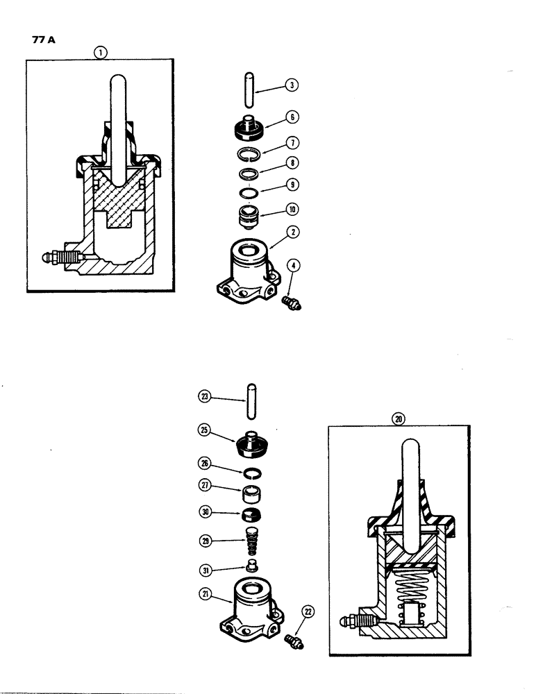 Схема запчастей Case 850 - (077A) - HYDRAULIC BRAKE CYLINDER, 1ST USED TRANS. SN2681293 (03) - TRANSMISSION