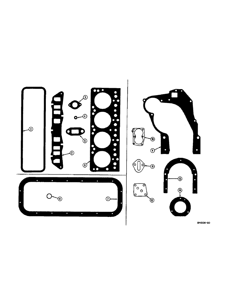 Схема запчастей Case 420B - (010[1]) - SERVICE GASKET SETS (01) - ENGINE