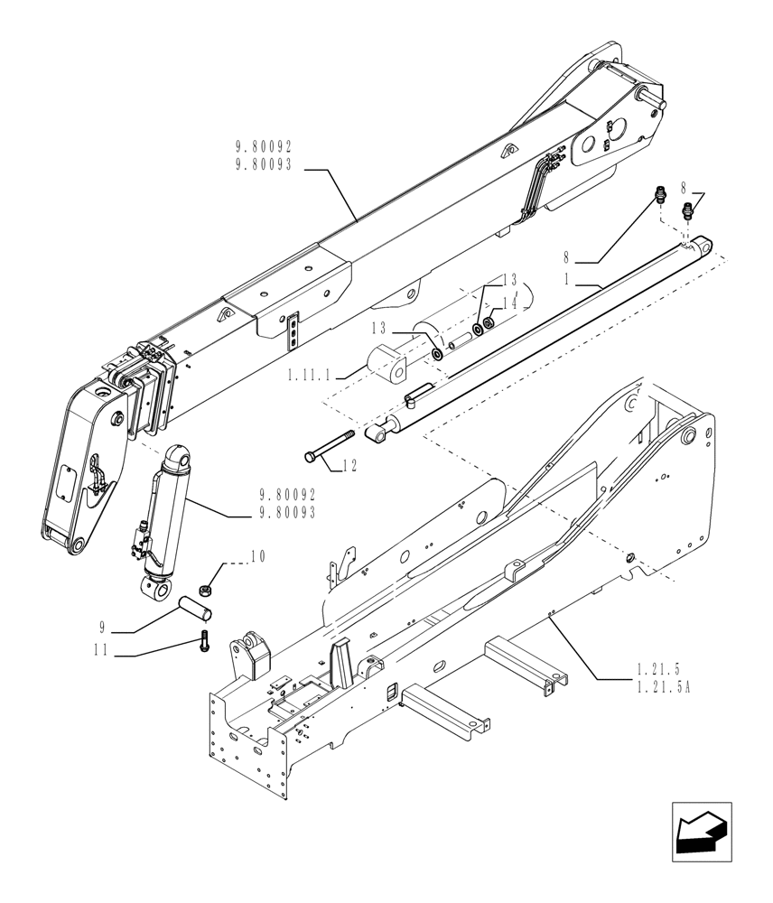 Схема запчастей Case TX742 - (1.11.2[01]) - COMPENSATION CYLINDER - VERSION (02) (35) - HYDRAULIC SYSTEMS