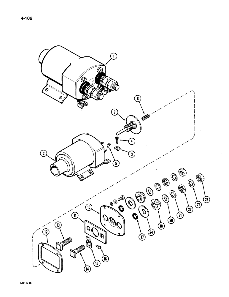 Схема запчастей Case 1455B - (4-106) - R42376 SOLENOID ASSEMBLY, DELCO-REMY (04) - ELECTRICAL SYSTEMS