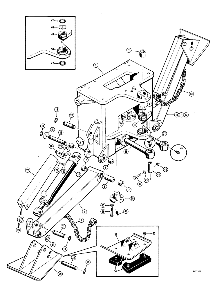 Схема запчастей Case 34 - (04) - MOUNTING FRAME AND STABILIZERS 