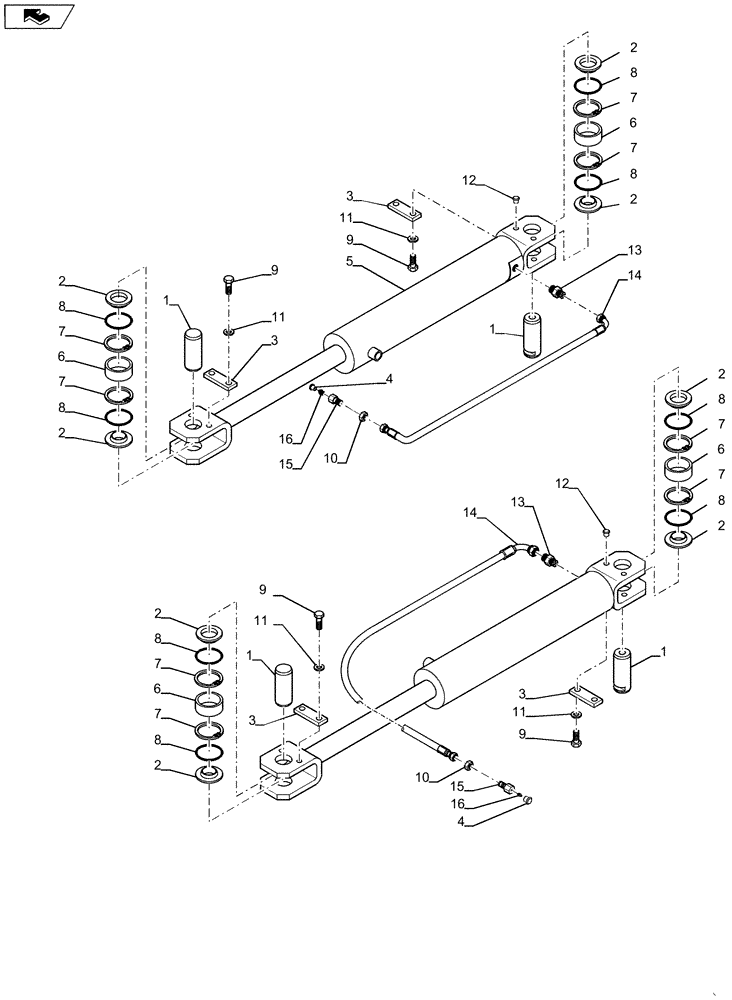 Схема запчастей Case SV211 - (35.947.AB[01]) - CYLINDER, STEERING (35) - HYDRAULIC SYSTEMS