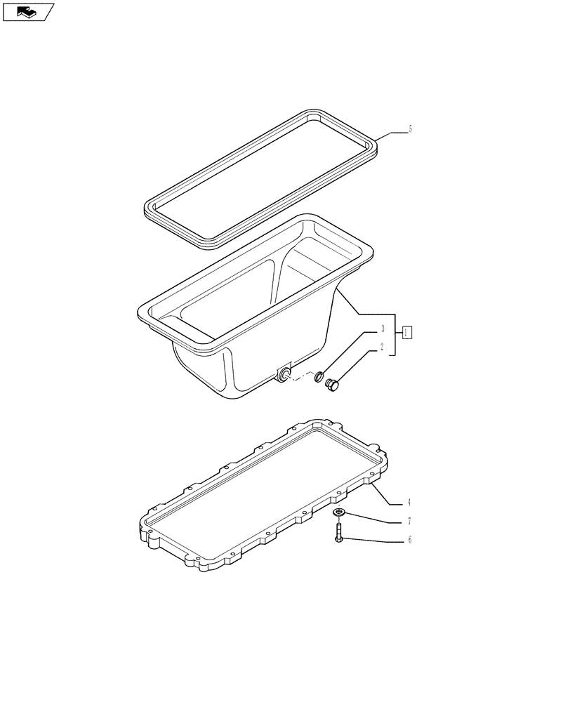 Схема запчастей Case F2CFE614A A013 - (10.102.01) - OIL SUMP & RELATED PARTS (5801381936) (01) - ENGINE