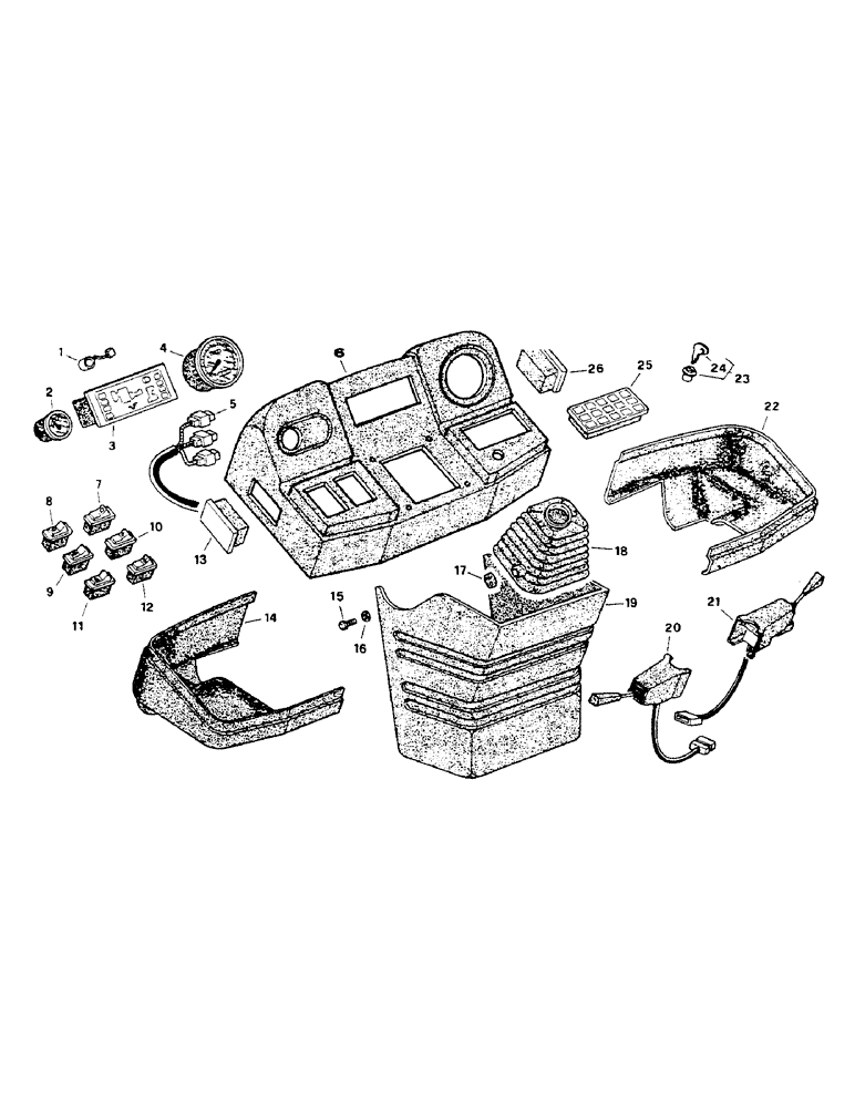 Схема запчастей Case 221B - (4-04) - CONTROL PANEL, 121B (DAH1215912-) / 221B (DAH2215913-) (04) - ELECTRICAL SYSTEMS