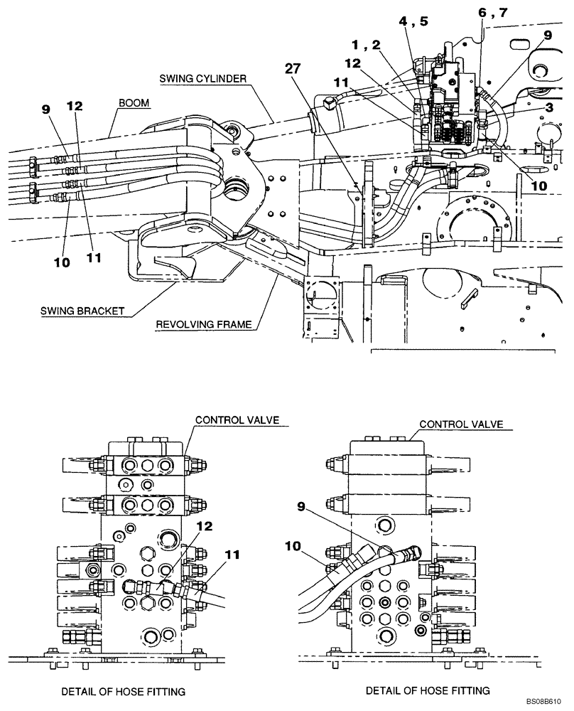 Схема запчастей Case CX80 - (08-24) - HYDRAULICS - ARM AND BUCKET (08) - HYDRAULICS