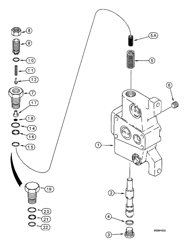 Схема запчастей Case 590SL - (8-76) - LOADER CONTROL VALVE, INLET SECTION - WITH STEERING RELIEF VALVE (08) - HYDRAULICS