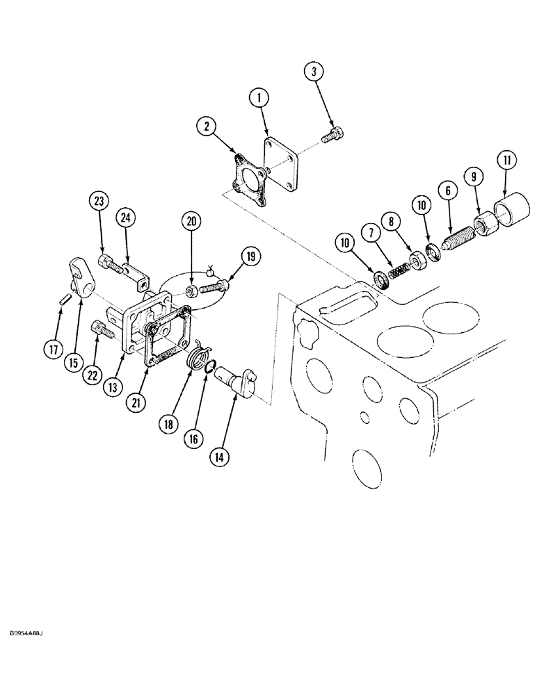 Схема запчастей Case 1818 - (3-08) - IDLER AND ENGINE STOP LEVER, DIESEL MODELS (03) - FUEL SYSTEM