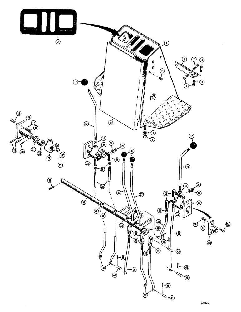 Схема запчастей Case 680CK - (192) - TWIN LEVER BACKHOE CONTROL (84) - BOOMS, DIPPERS & BUCKETS