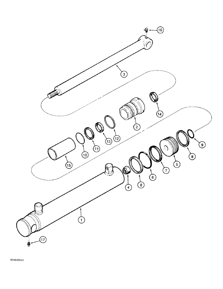 Схема запчастей Case 1818 - (8-26) - LOADER LIFT CYLINDER P/N 104516A1 (08) - HYDRAULICS