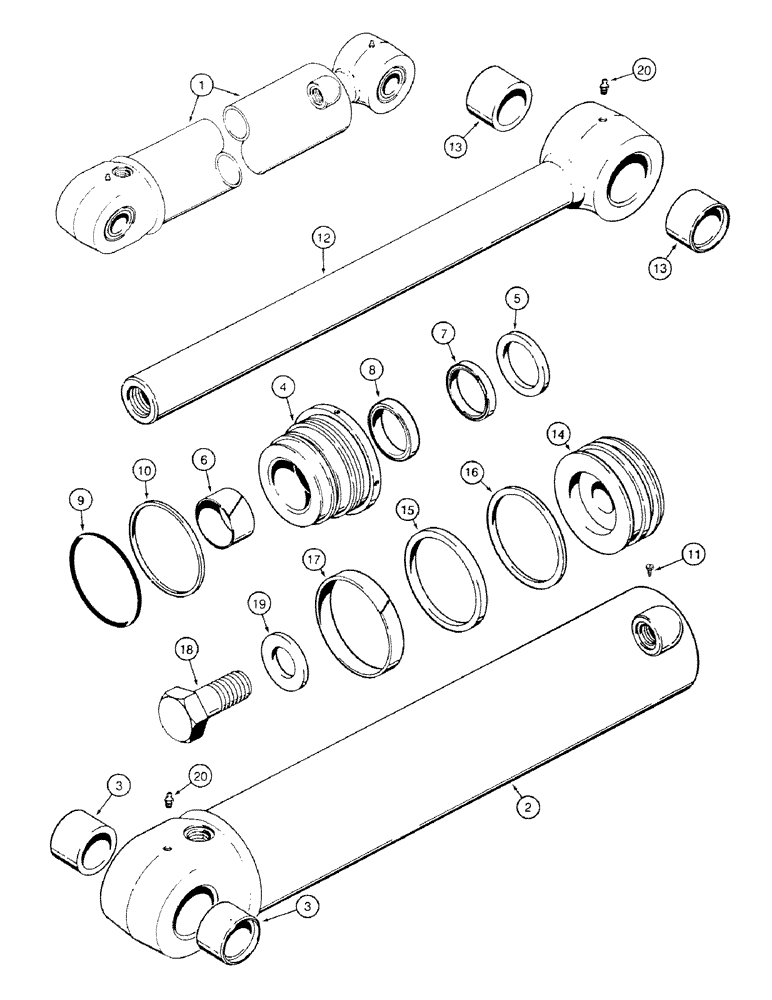 Схема запчастей Case 580SK - (8-374) - BACKHOE DIPPER CYLINDER (08) - HYDRAULICS