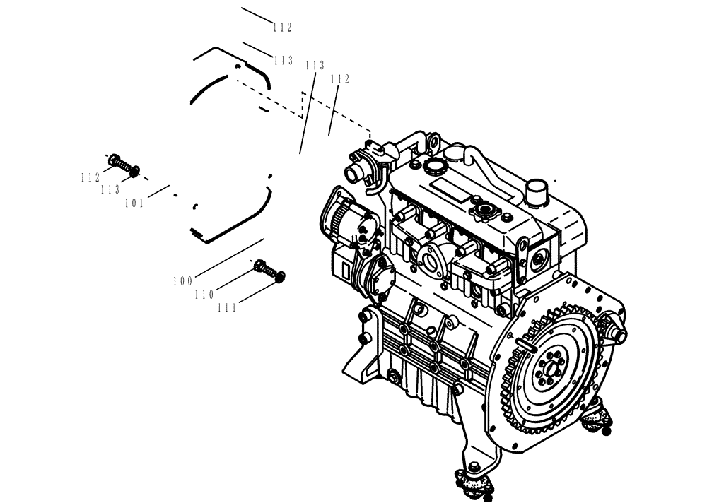 Схема запчастей Case 21D - (36.520[001]) - COVER INSTALLATION V-BELT (S/N 561101-UP) No Description