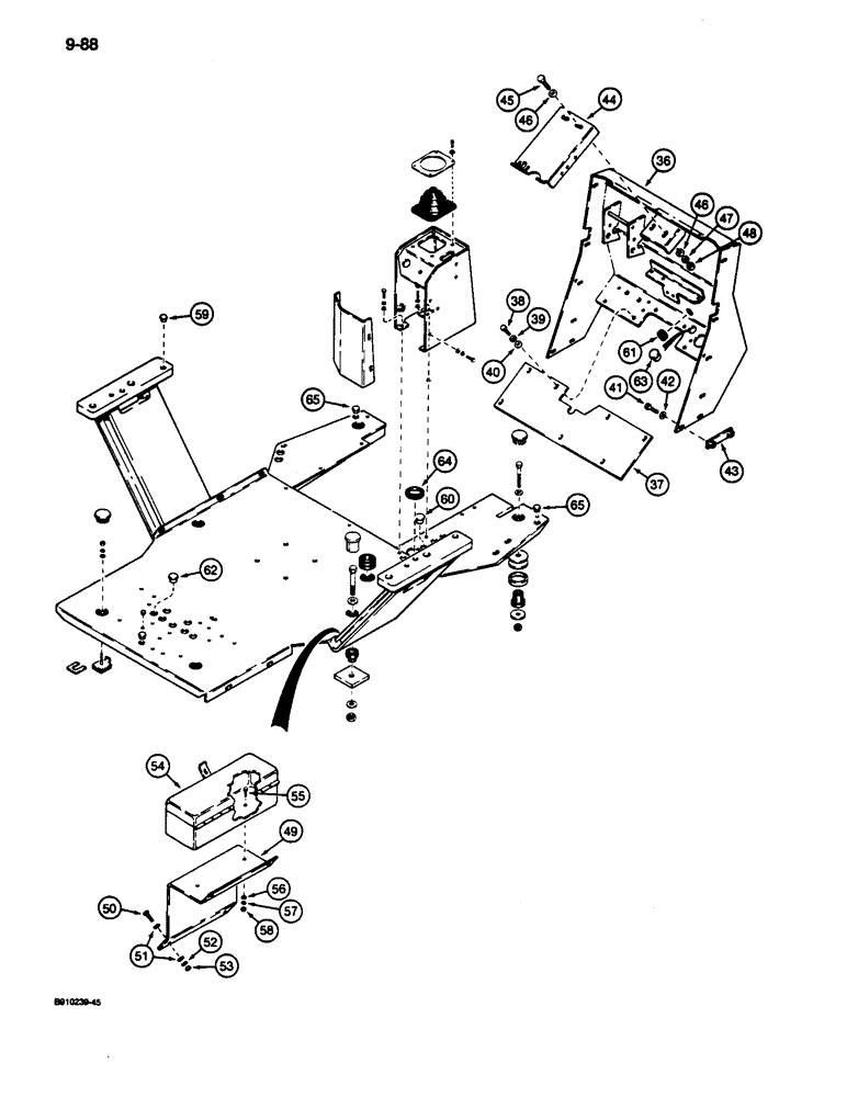 Схема запчастей Case 680L - (9-088) - OPERATORS COMPARTMENT FRAME AND MOUNTING (CONTD) (09) - CHASSIS/ATTACHMENTS