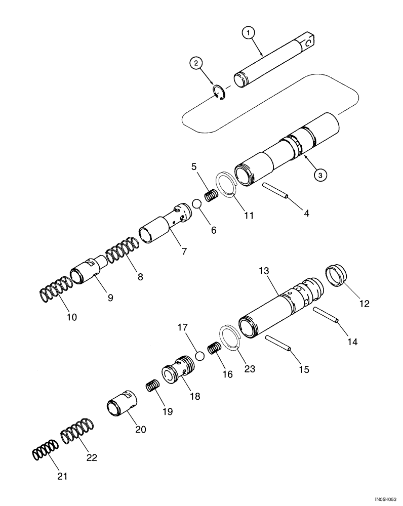 Схема запчастей Case 550H-IND - (06-12) - TRANSMISSION, VALVE, CONTROL - CLUTCH CUTOUT SPOOL, FORWARD/REVERSE MODULATION SPOOL (06) - POWER TRAIN