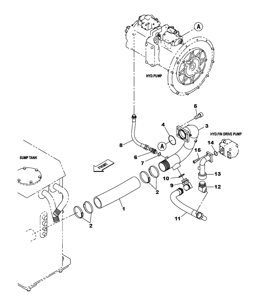 Схема запчастей Case CX470C - (08-005-00[01]) - HYDRAULIC CIRCUIT - SUCTION (07) - HYDRAULIC SYSTEM