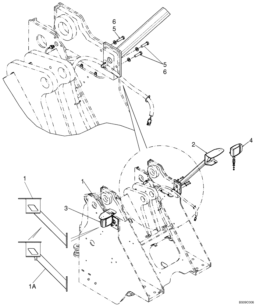 Схема запчастей Case 921E - (04-18A) - MOUNTING - LAMPS, FRONT - IF USED (04) - ELECTRICAL SYSTEMS