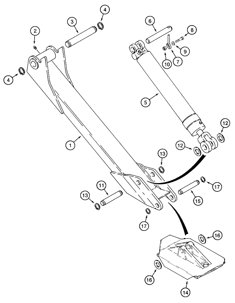 Схема запчастей Case 960 - (09-13) - STABILIZERS BACKHOE (09) - CHASSIS