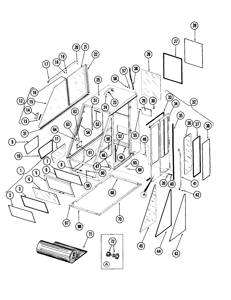 Схема запчастей Case 980 - (070) - CAB AND RELATED PARTS (05) - UPPERSTRUCTURE CHASSIS