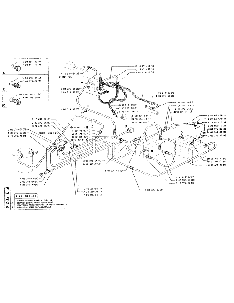 Схема запчастей Case RC200 - (050) - CONTROL CIRCUIT UPPERSTRUCTURE 