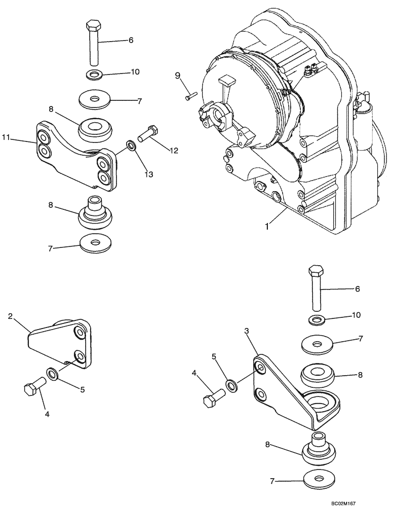 Схема запчастей Case 721D - (06-02) - MOUNTING - TRANSMISSION (06) - POWER TRAIN