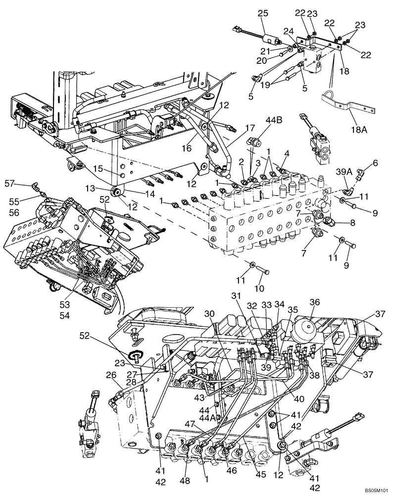 Схема запчастей Case 590SM - (08-22) - HYDRAULICS - PILOT CONTROLS (08) - HYDRAULICS