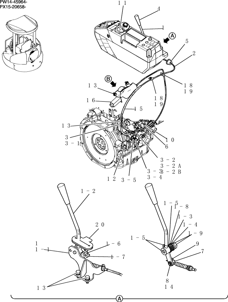 Схема запчастей Case CX31B - (065-01[1]) - CONTROL ASSEMBLY, ENGINE (WITH DECEL) (00) - GENERAL & PICTORIAL INDEX