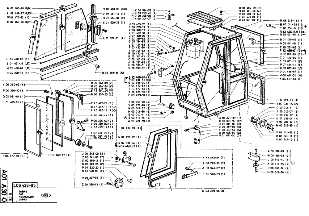 Схема запчастей Case TY45 - (A01 A30.3) - CAB (05) - UPPERSTRUCTURE CHASSIS