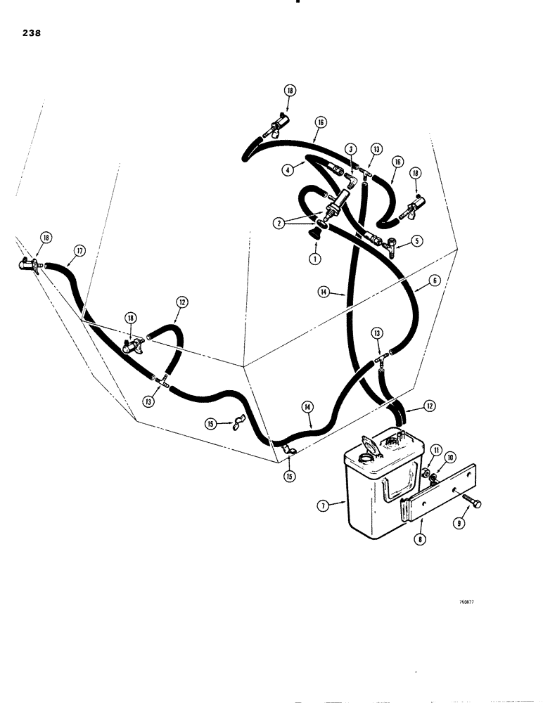 Схема запчастей Case W20 - (238) - WINDOW WASHER (09) - CHASSIS