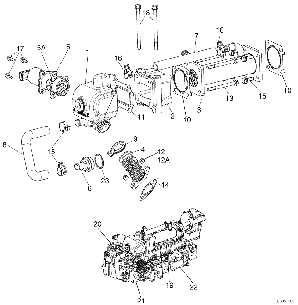 Схема запчастей Case 430 - (02-20) - HEAT EXCHANGER - ENGINE (87530652) (02) - ENGINE