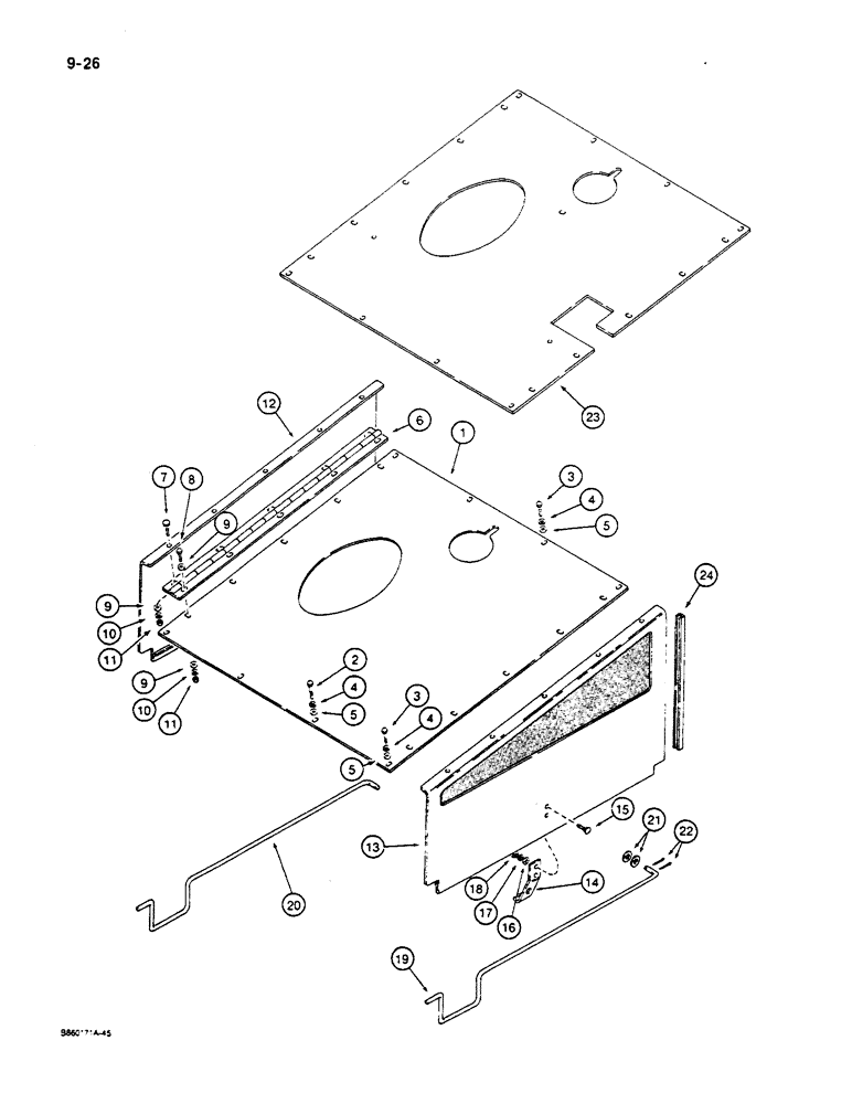 Схема запчастей Case W14C - (9-26) - HOOD AND SIDE DOORS (09) - CHASSIS/ATTACHMENTS