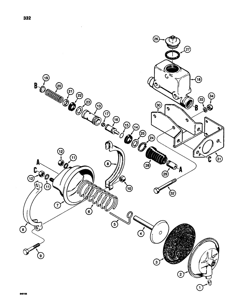 Схема запчастей Case W24C - (332) - L112959 BRAKE ACTUATOR (07) - BRAKES