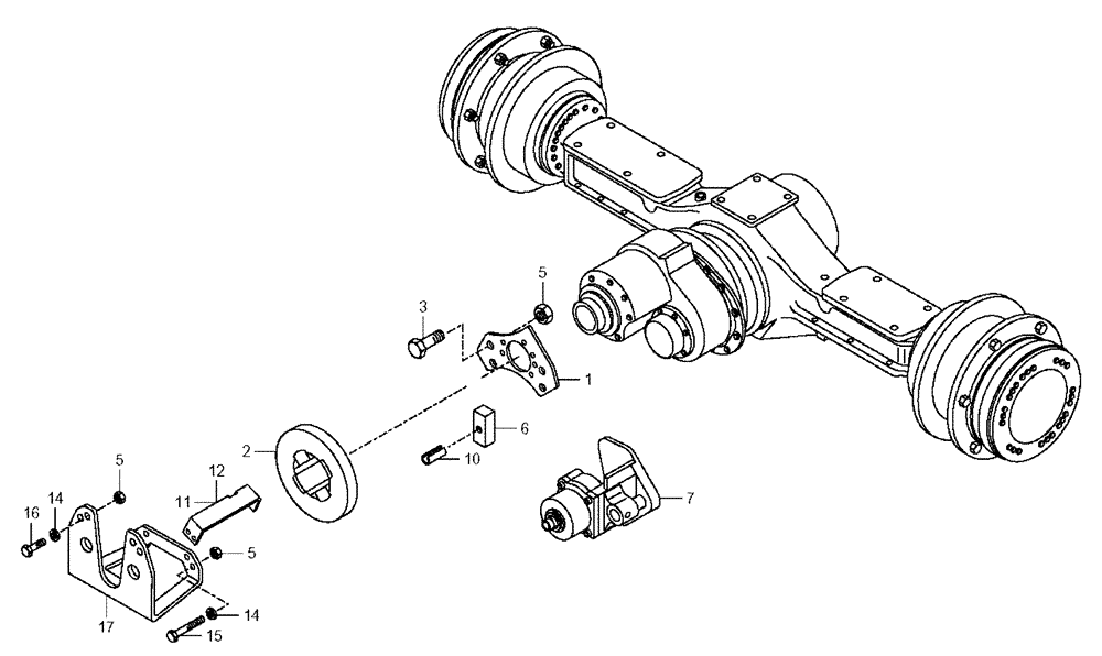 Схема запчастей Case 330 - (32A00000622[01]) - INTERMEDIATE AXLE - BRAKE CALIPER INSTALLATION (11) - AXLES/WHEELS