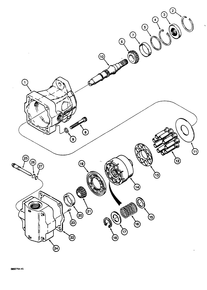 Схема запчастей Case CASE - (6-11A) - GROUND DRIVE MOTOR (06) - POWER TRAIN