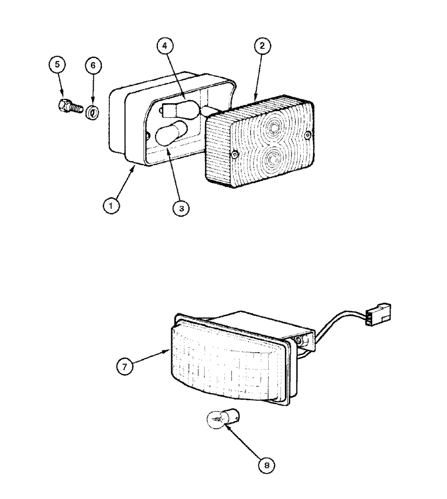 Схема запчастей Case 865 DHP - (4-052) - REAR LAMP COMPONENTS (04) - ELECTRICAL SYSTEMS