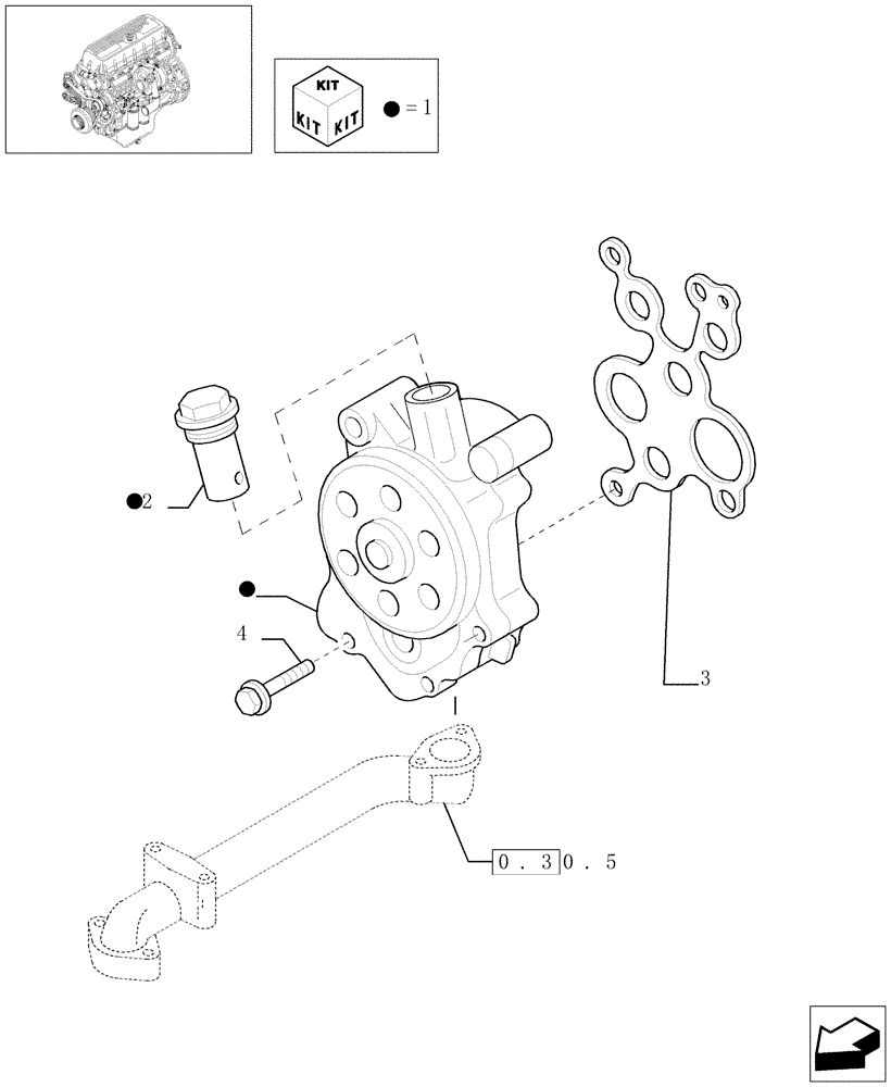 Схема запчастей Case F3AE0684D B005 - (0.30.0[01]) - PUMP, ENGINE OIL & RELATED PARTS (99469333) 