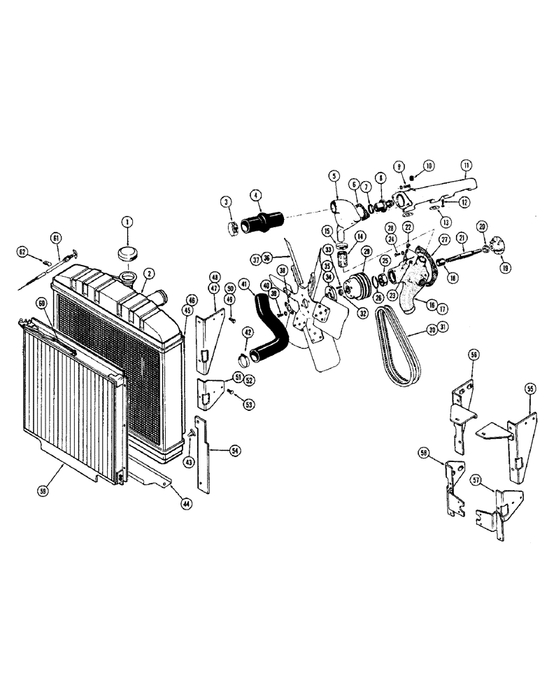 Схема запчастей Case W9A - (046) - ENGINE COOLING SYSTEM (02) - ENGINE