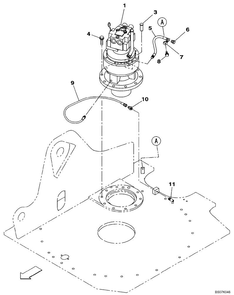 Схема запчастей Case CX130B - (08-51) - SWING MOTOR - MOUNTING (08) - HYDRAULICS