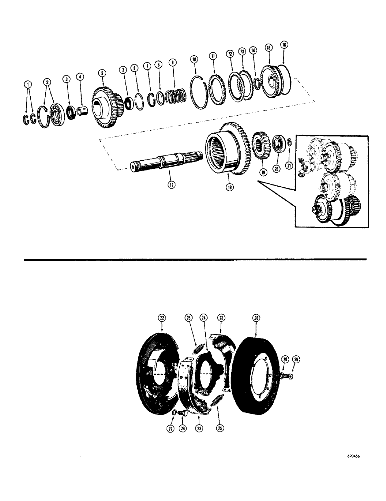 Схема запчастей Case W10C - (160) - TRANSMISSION, TRANSMISSION HIGH GEAR CLUTCH (06) - POWER TRAIN