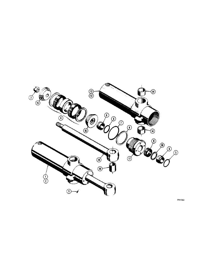 Схема запчастей Case 310F - (272[1]) - D30745 AND D30746 BACKHOE SWING CYLINDERS (07) - HYDRAULIC SYSTEM