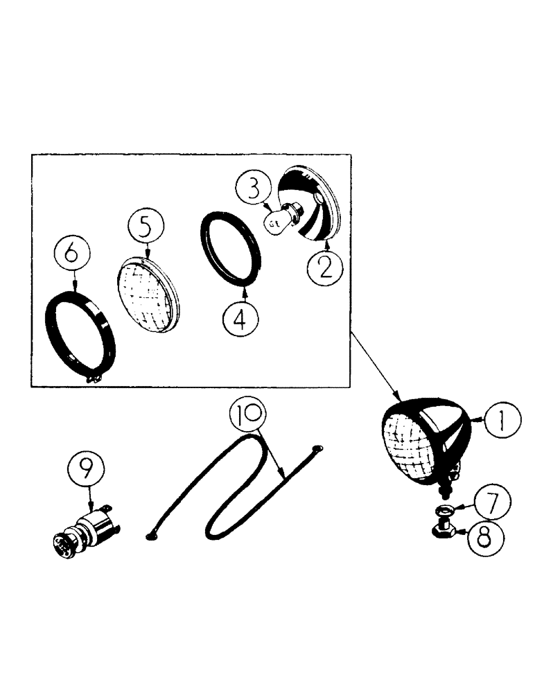 Схема запчастей Case 256 - (032) - HEAD & TAIL LIGHT (06) - ELECTRICAL SYSTEMS