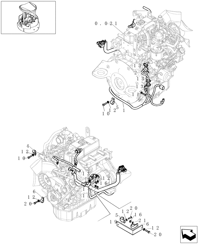 Схема запчастей Case CX31B - (1.220[07]) - ELECTRIC SYSTEM - ENGINE HARNESS (55) - ELECTRICAL SYSTEMS