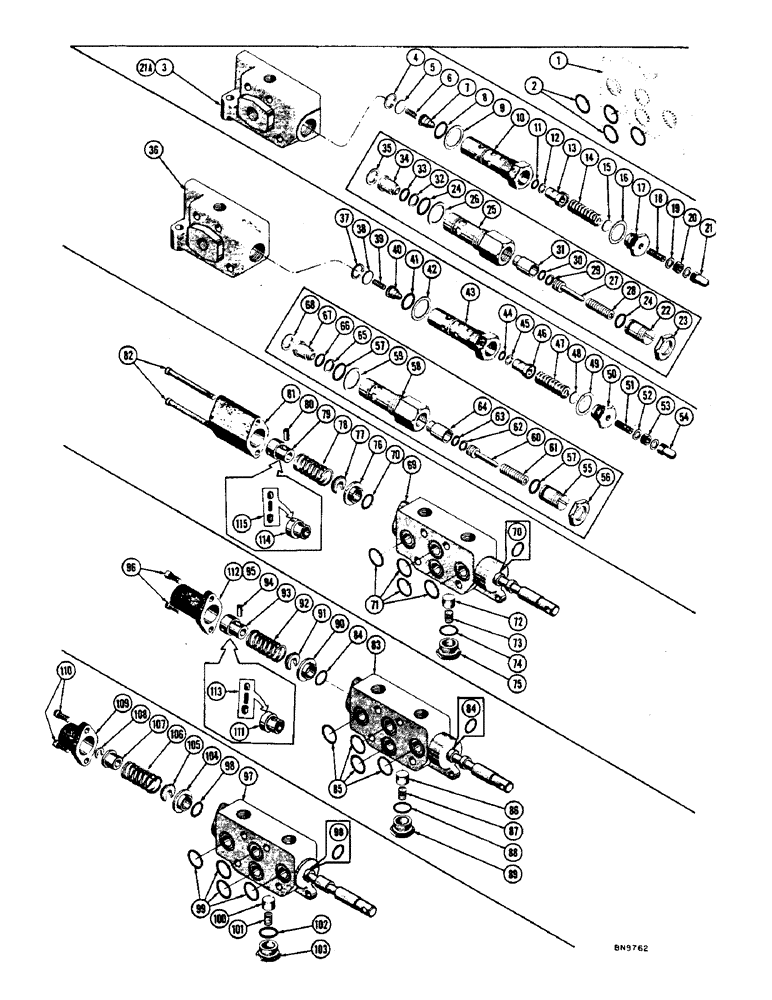 Схема запчастей Case 1000 - (294) - EQUIPMENT CONTROL VALVE SECTIONS (07) - HYDRAULIC SYSTEM