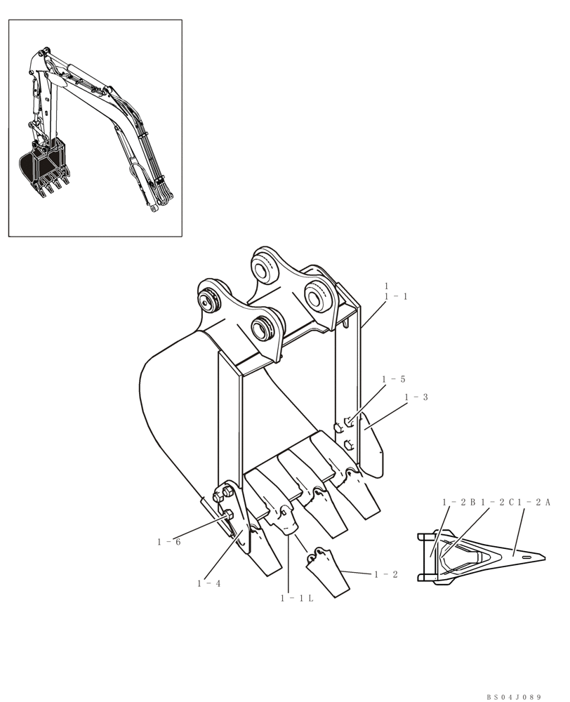 Схема запчастей Case CX36B - (674-01[1]) - BUCKET (84) - BOOMS, DIPPERS & BUCKETS