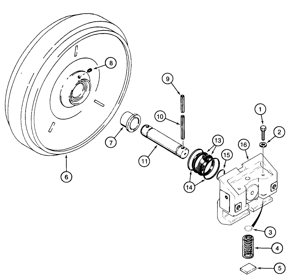 Схема запчастей Case 1150H - (05-05) - TRACK IDLER - MOUNTING (11) - TRACKS/STEERING