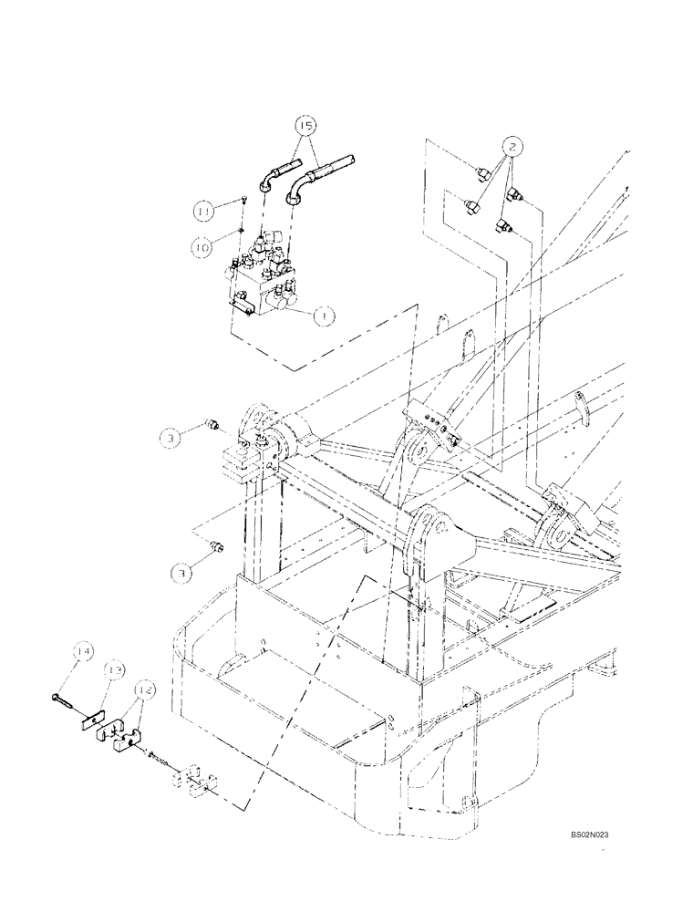 Схема запчастей Case 688G - (8-14A) - VALVE MOUNTING & FITTINGS, LIFT & CROWD (ASN 686G JFE0000705; 686GXR JFE0001847; 688G JFE0003612) (08) - HYDRAULICS