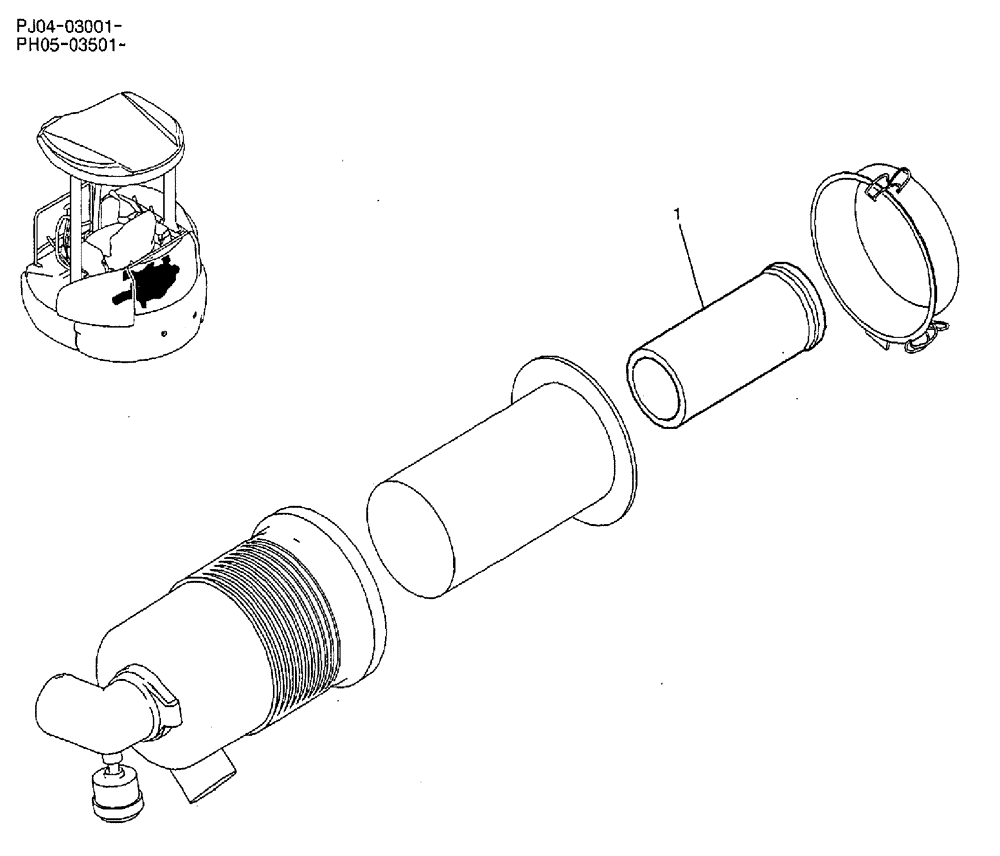 Схема запчастей Case CX50B - (02-011) - AIR CLEANER, ELEMENT (INNER) (05) - SUPERSTRUCTURE