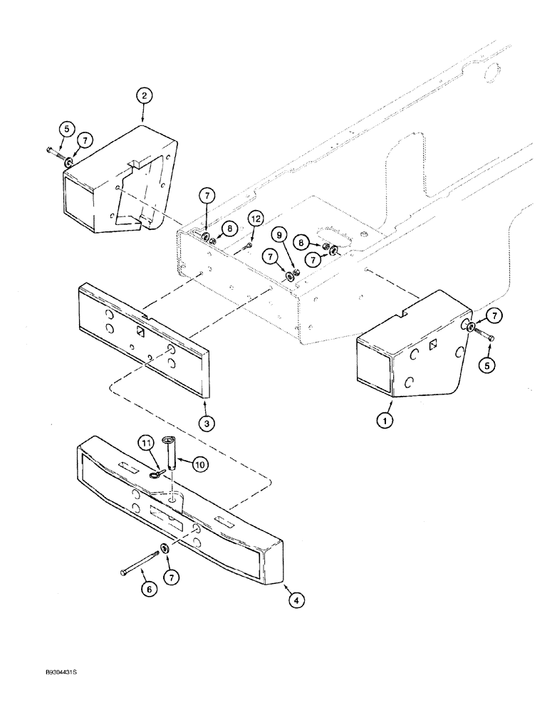 Схема запчастей Case 921 - (9-018) - COUNTERWEIGHTS, 4785 POUND TOTAL WEIGHT (09) - CHASSIS/ATTACHMENTS