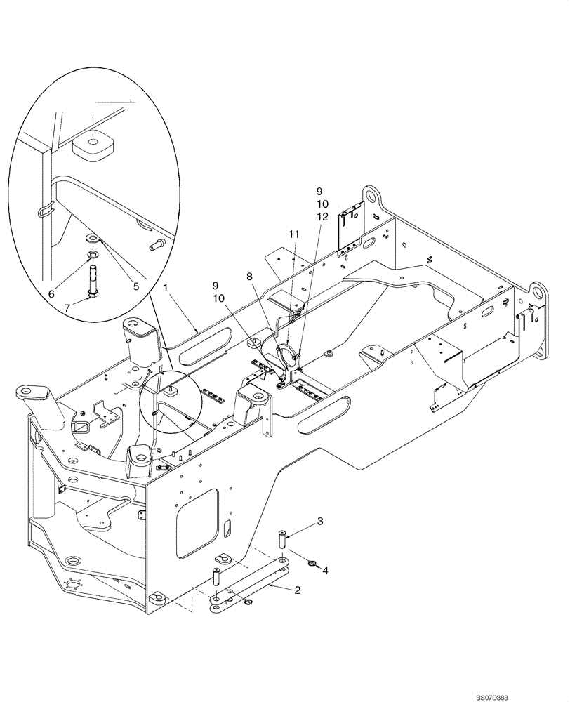 Схема запчастей Case 621E - (09-23) - FRAME, REAR (09) - CHASSIS