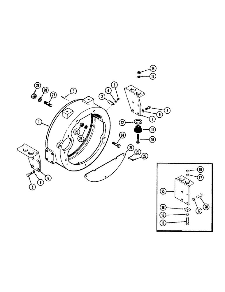 Схема запчастей Case W5A - (108) - FLYWHEEL HOUSING (06) - POWER TRAIN