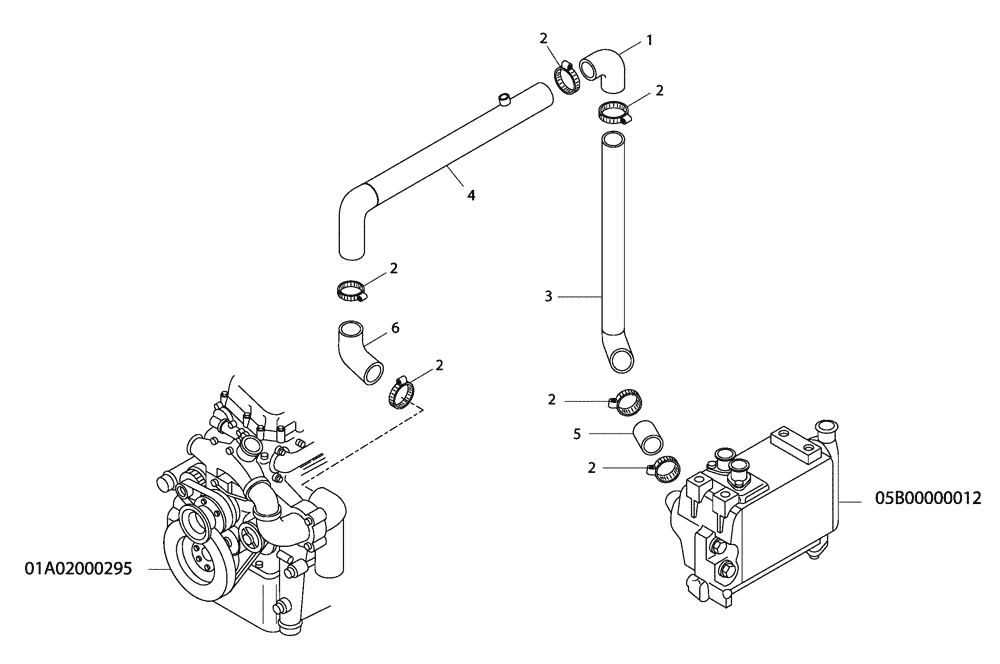 Схема запчастей Case 327B - (04A02000673[001]) - ENGINE COOLING (87556614) (01) - ENGINE