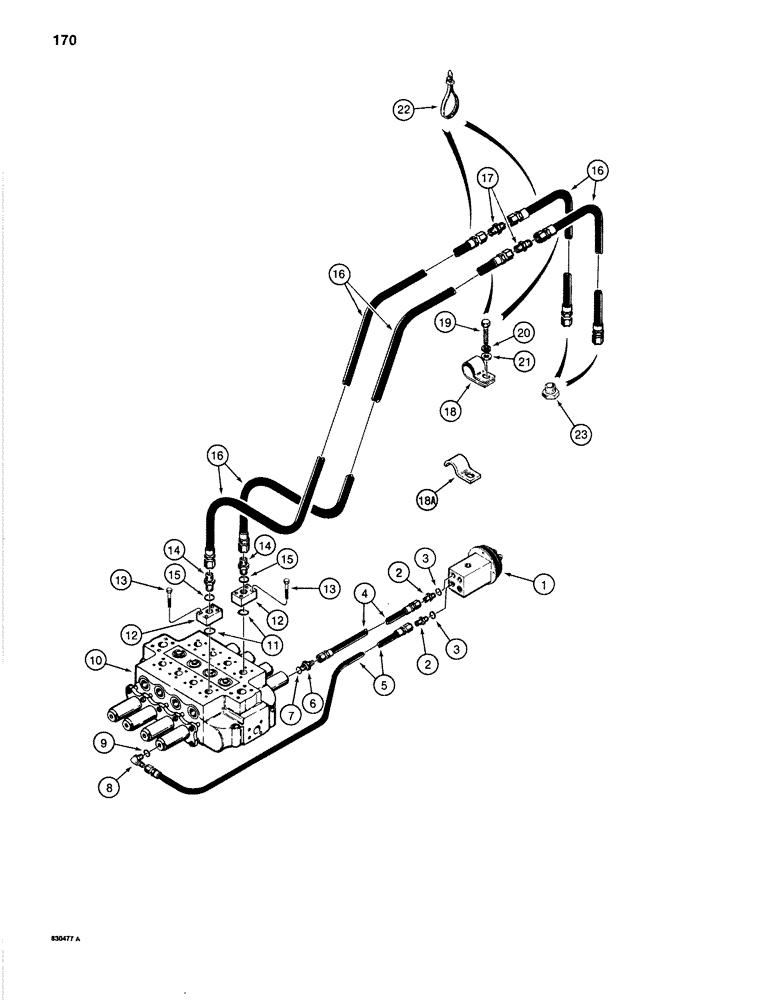 Схема запчастей Case 1280B - (170) - AUXILIARY HYDRAULIC LINES (08) - HYDRAULICS